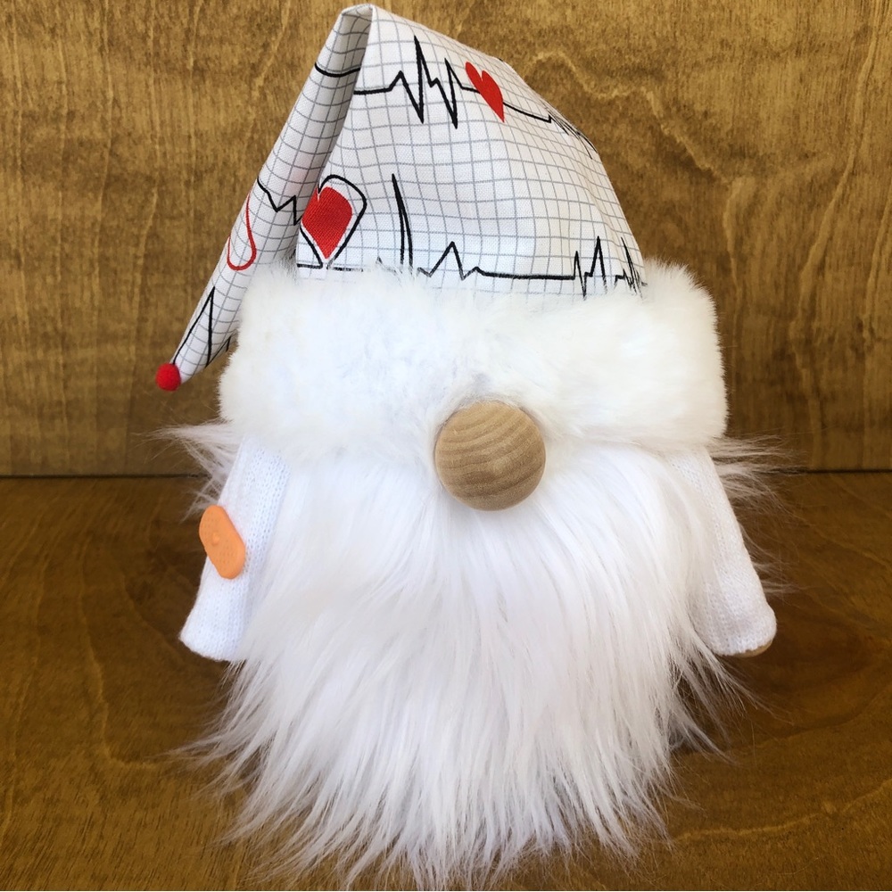 Fixed My Owie Gnome Nurse Doctor 1st Responders Heart Graph Bandage White Gift
